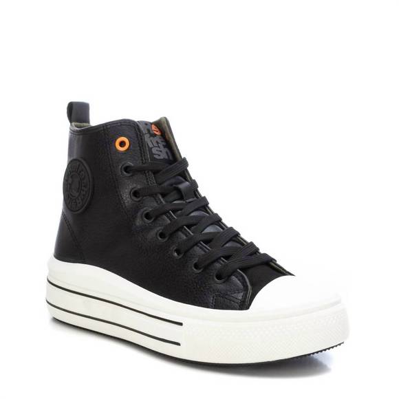 NEW XTI women's high-top sneakers boots in black - Picture 1 of 4
